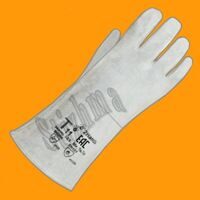 Перчатки-краги сварщика KPS Safety спилковые пятипалые серые 27 см